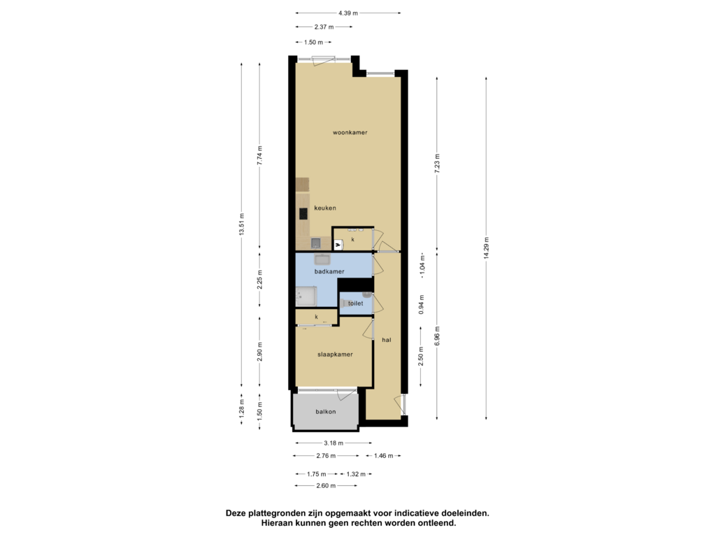 Bekijk plattegrond van Appartement van Doelenstraat 25-10