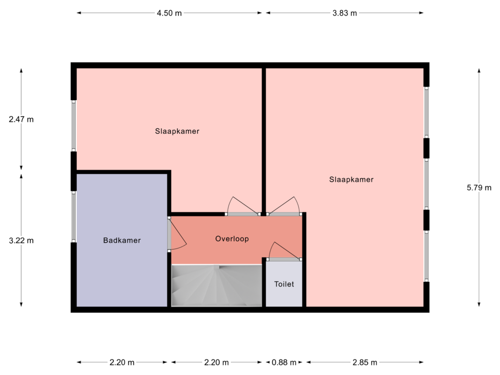 Bekijk plattegrond van 1e Verdieping van van Ruysdaellaan 155