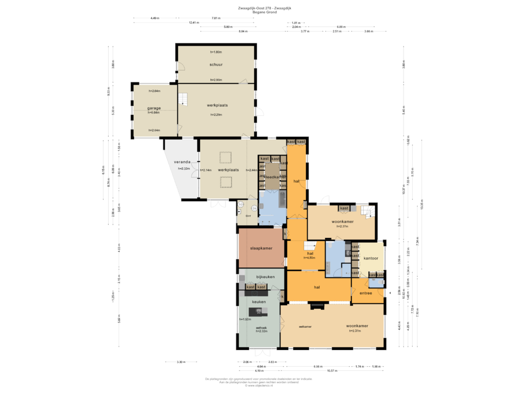 View floorplan of BEGANE GROND of Zwaagdijk 278