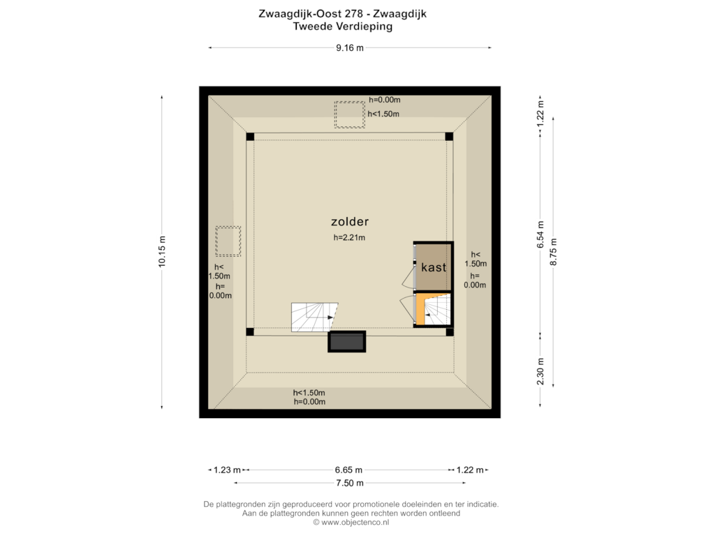 View floorplan of TWEEDE VERDIEPING of Zwaagdijk 278