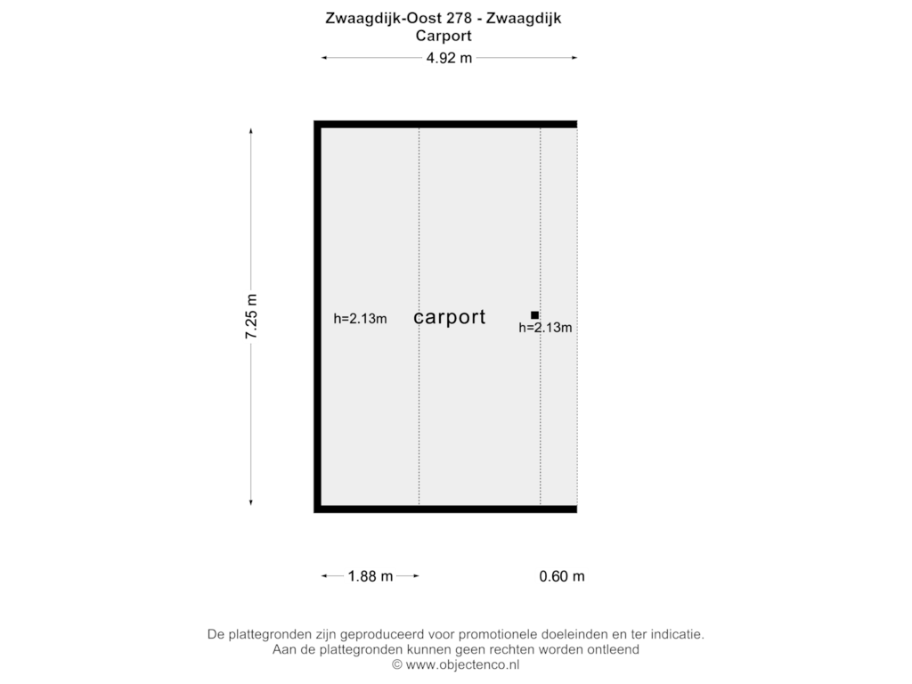 View floorplan of CARPORT of Zwaagdijk 278