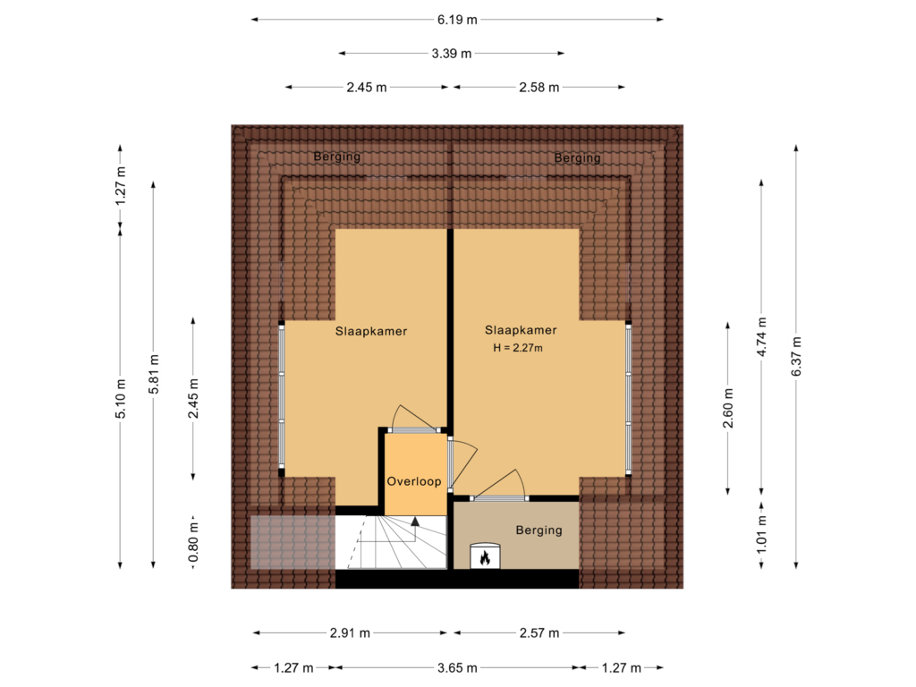 View floorplan of Eerste verdieping of Vijverlaan 1-S2