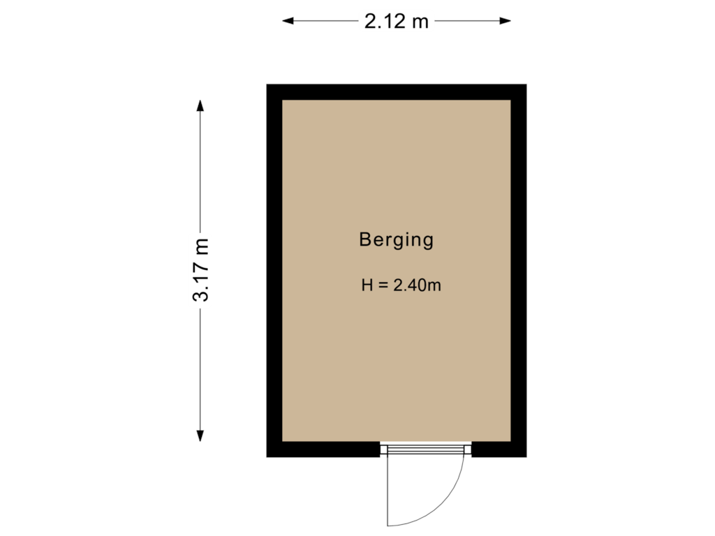 View floorplan of Berging of Vijverlaan 1-S2