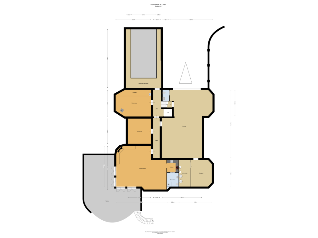 View floorplan of Souterrain of Naarderstraat 89