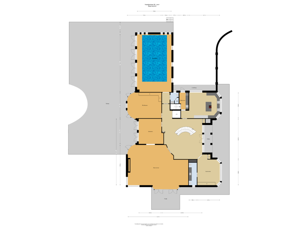 View floorplan of Begane grond of Naarderstraat 89