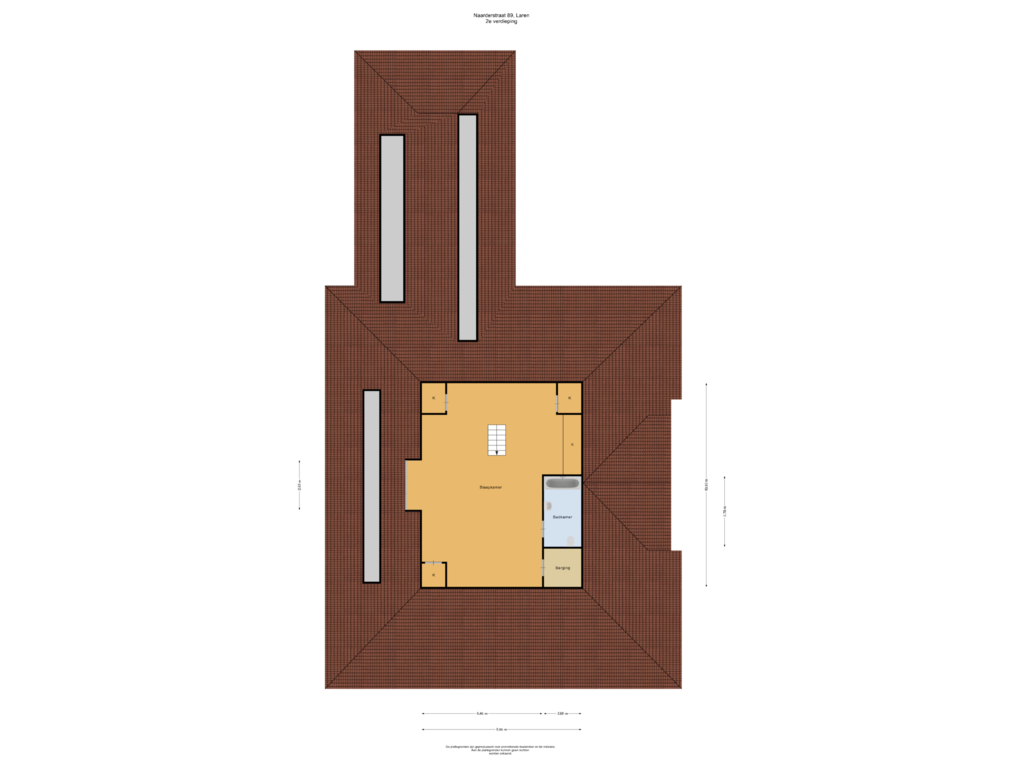 View floorplan of 2e verdieping of Naarderstraat 89