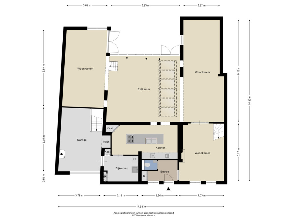 View floorplan of Begane Grond of Mergelweg 89