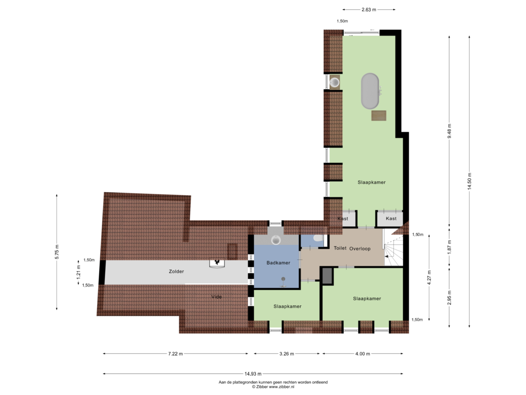 View floorplan of Eerste Verdieping of Mergelweg 89