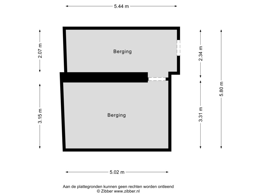 View floorplan of Berging of Mergelweg 89