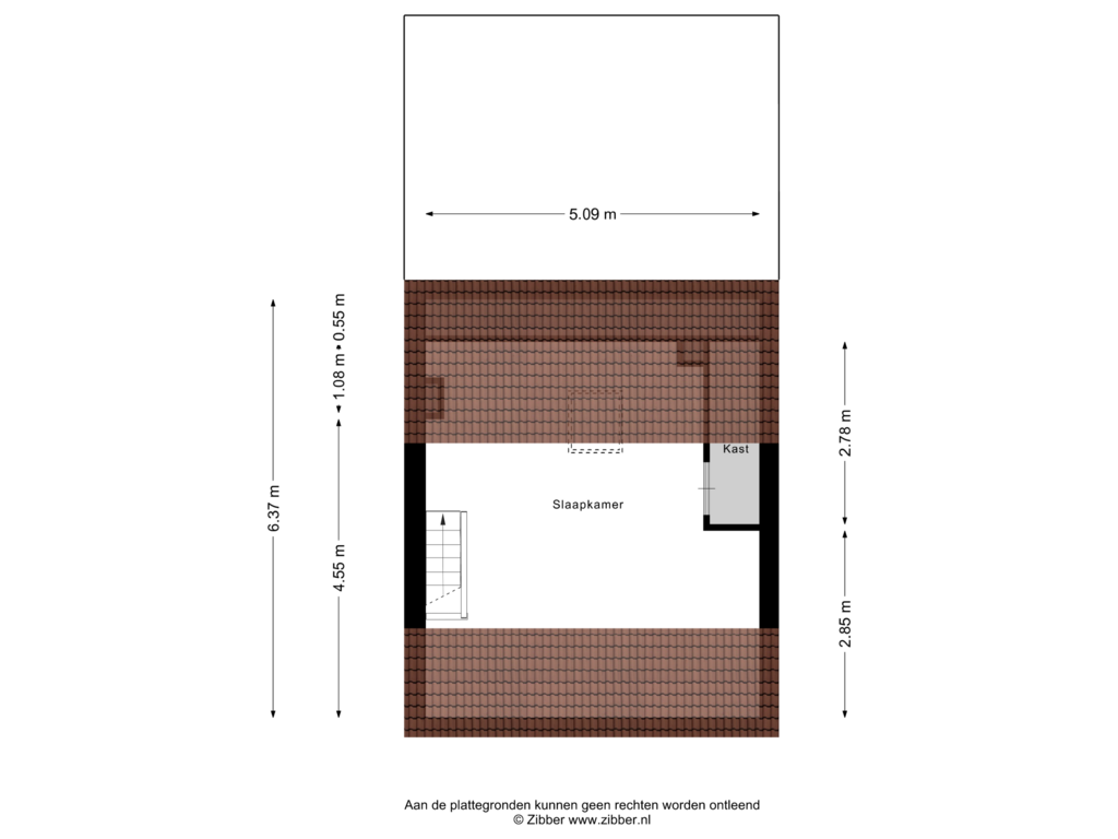 Bekijk plattegrond van Eerste verdieping van Voorstraat 65