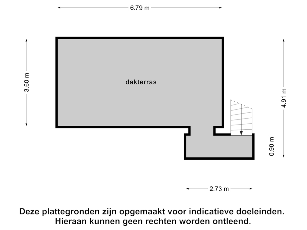 Bekijk plattegrond van Dakterras van Westgroeneweg 67