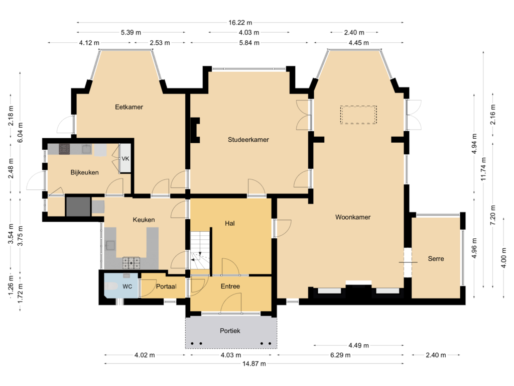 View floorplan of Begane Grond of Groteweg 123