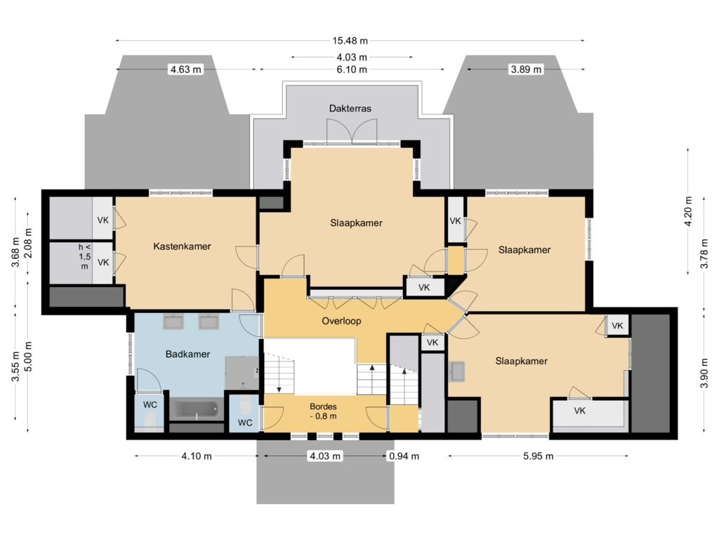 View floorplan of Verdieping 1 of Groteweg 123