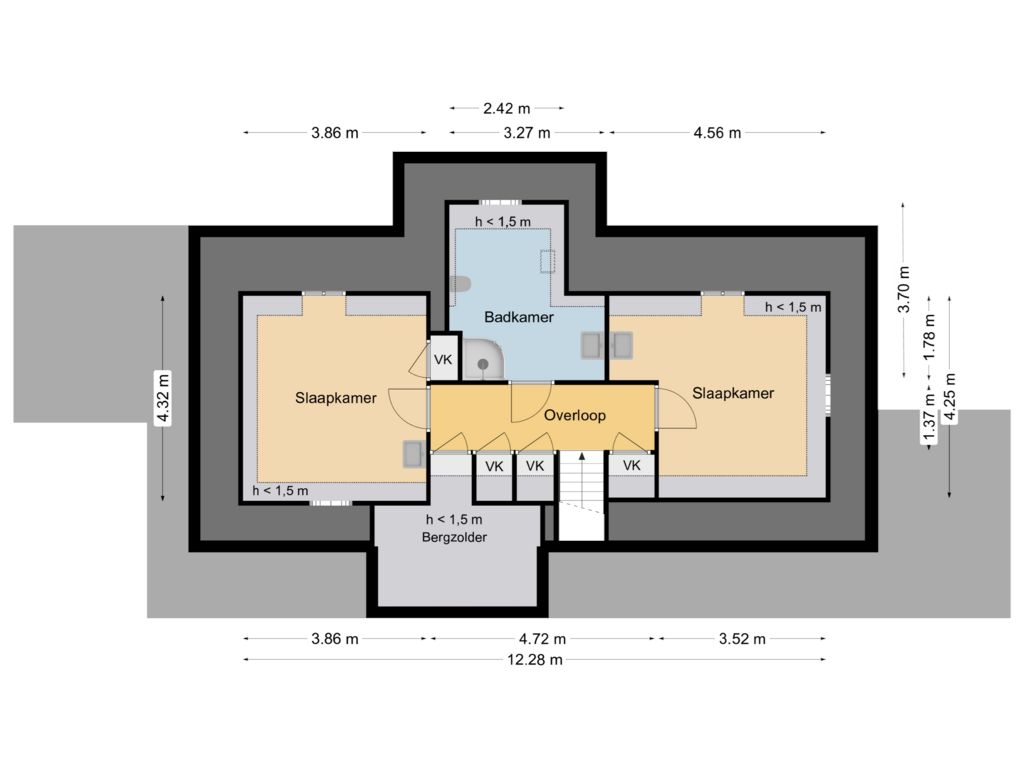 View floorplan of Verdieping 2 of Groteweg 123