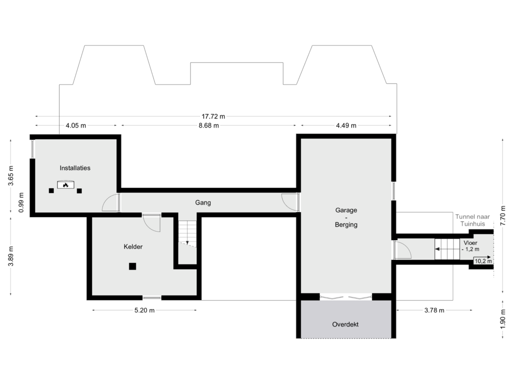 View floorplan of Souterrain of Groteweg 123