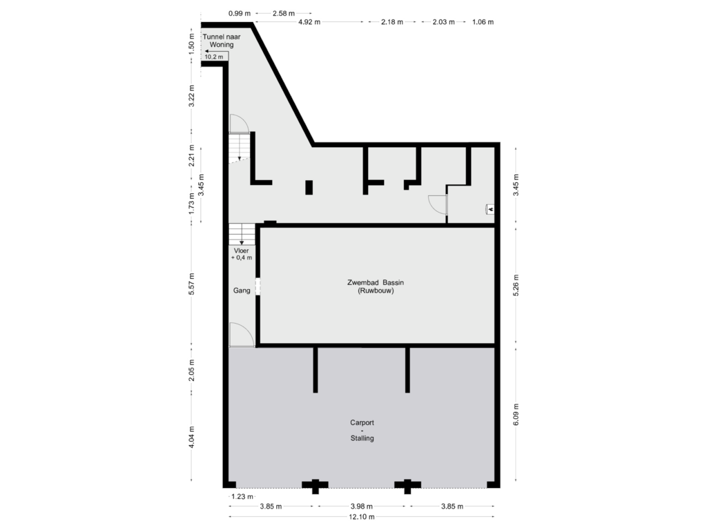 View floorplan of Tuinhuis Souterrain of Groteweg 123