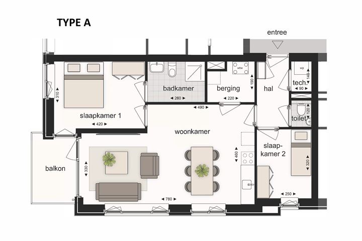 Bekijk foto 5 van Appartement type A (Bouwnr. 2)