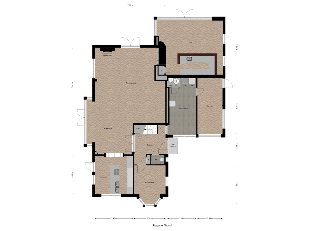 Bekijk plattegrond van Begane Grond van Middenweg 425