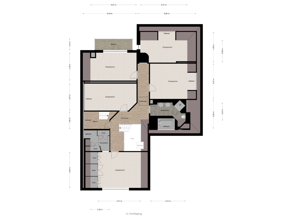 Bekijk plattegrond van 1e Verdieping van Middenweg 425