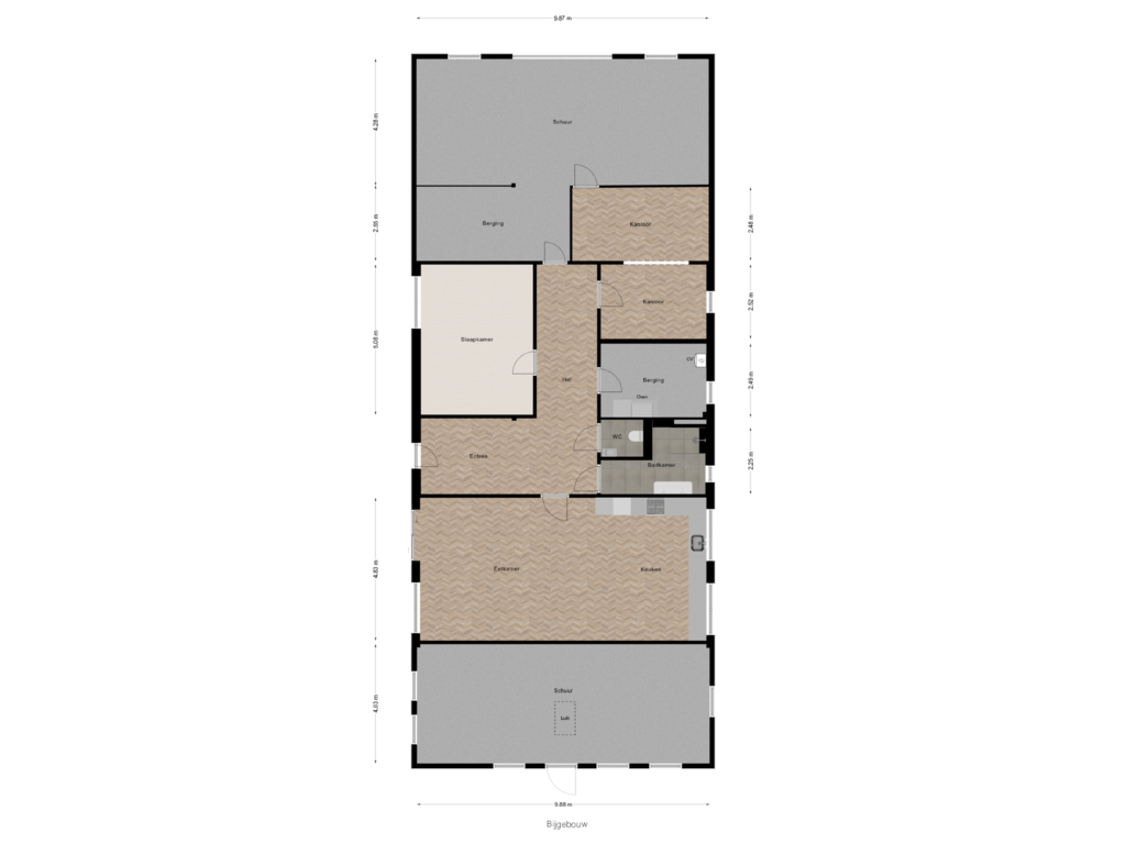 Bekijk plattegrond van Bijgebouw van Middenweg 425