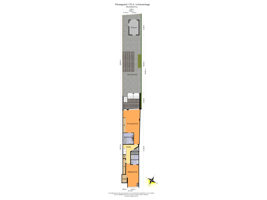 Bekijk plattegrond van Situatietekening van Prinsegracht 170-A