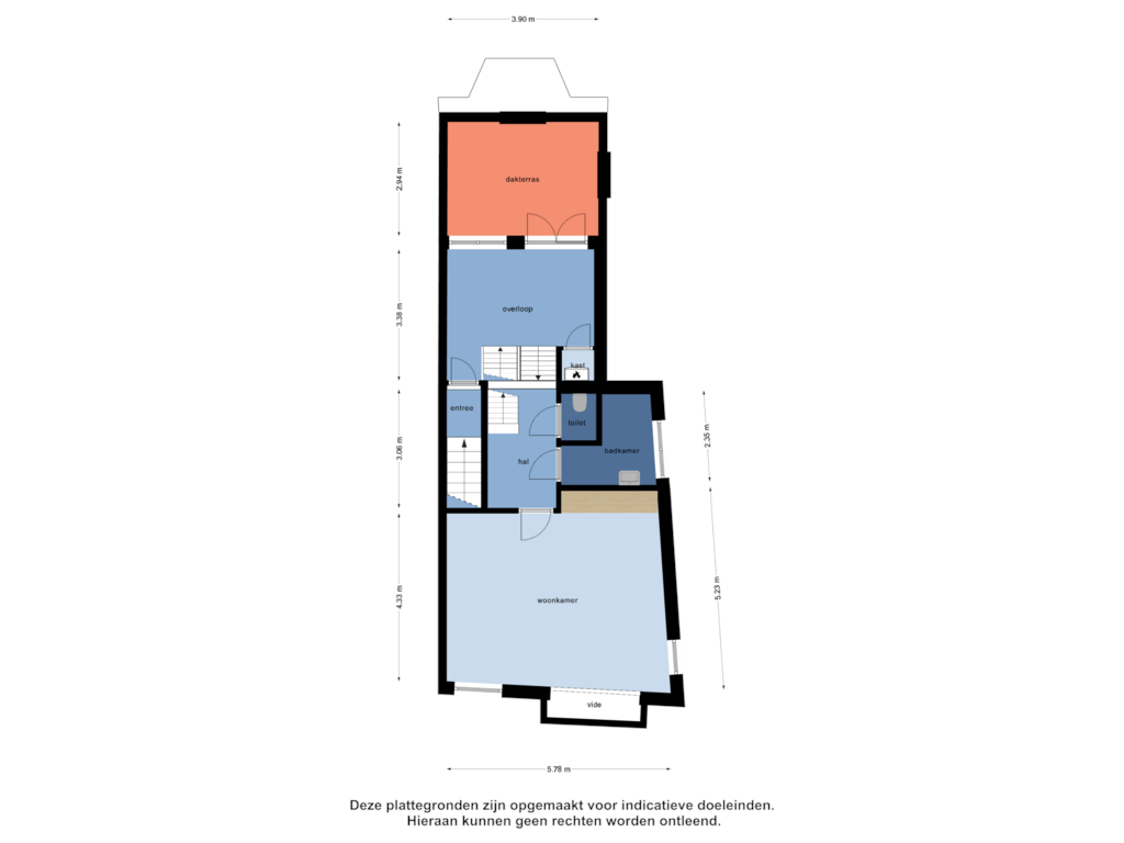 Bekijk plattegrond van Eerste Verdieping van Voorstraat 96