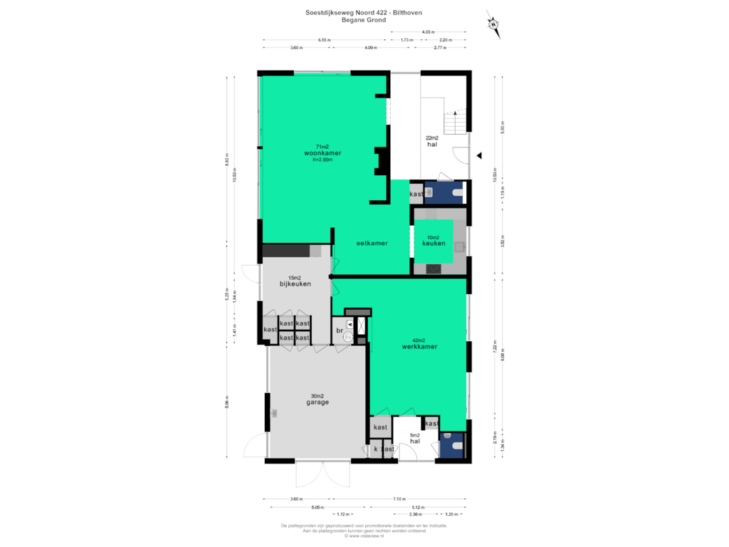 Bekijk plattegrond van BEGANE GROND van Soestdijkseweg Noord 422