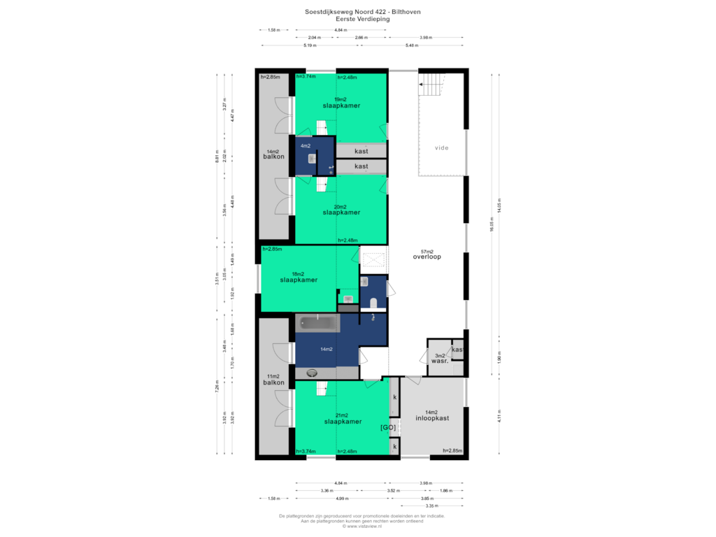 Bekijk plattegrond van EERSTE VERDIEPING van Soestdijkseweg Noord 422