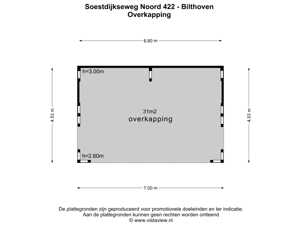 Bekijk plattegrond van OVERKAPPING van Soestdijkseweg Noord 422