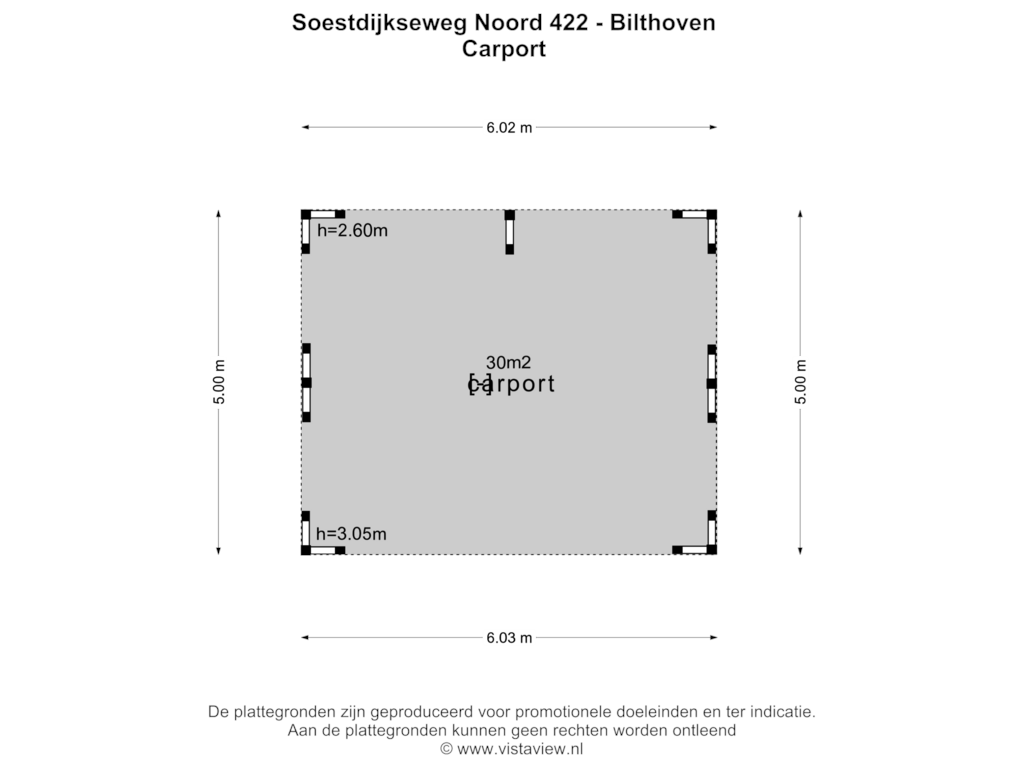 Bekijk plattegrond van CARPORT van Soestdijkseweg Noord 422