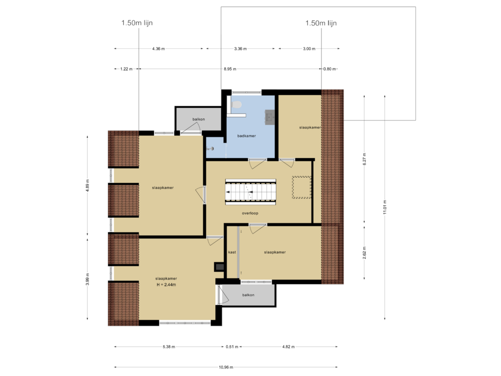 Bekijk plattegrond van Eerste Verdieping van Noordsingel 152