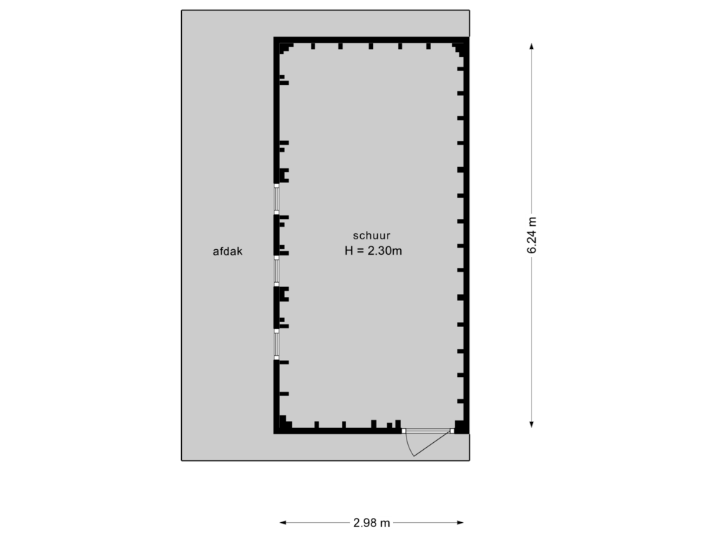 Bekijk plattegrond van Schuur van Noordsingel 152