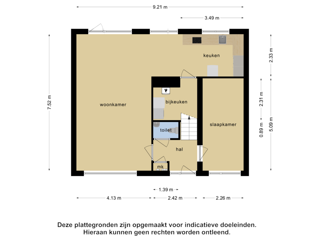 Bekijk plattegrond van Begane grond van Lindenlaan 2-B