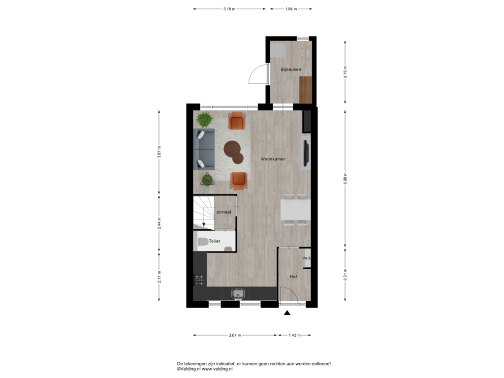 Bekijk plattegrond van Woonlaag 1 van De Fazant 99