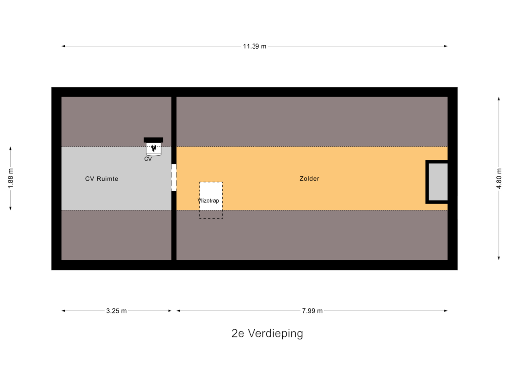 Bekijk plattegrond van 2e Verdieping van Frederikstraat 6