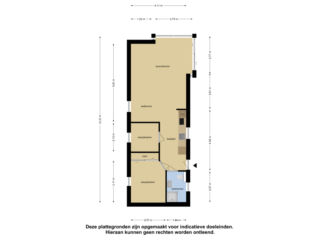 Bekijk plattegrond van Appartement van van Haestrechtstraat 24-448