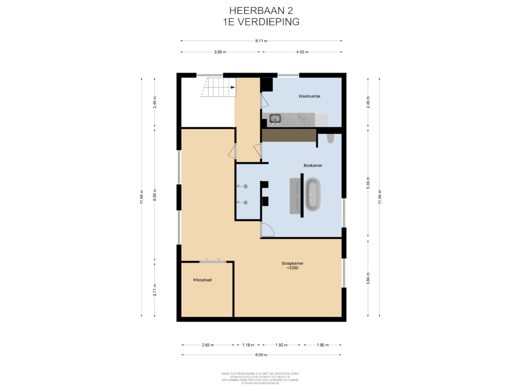 Bekijk plattegrond van 1E Verdieping van Heerbaan 2