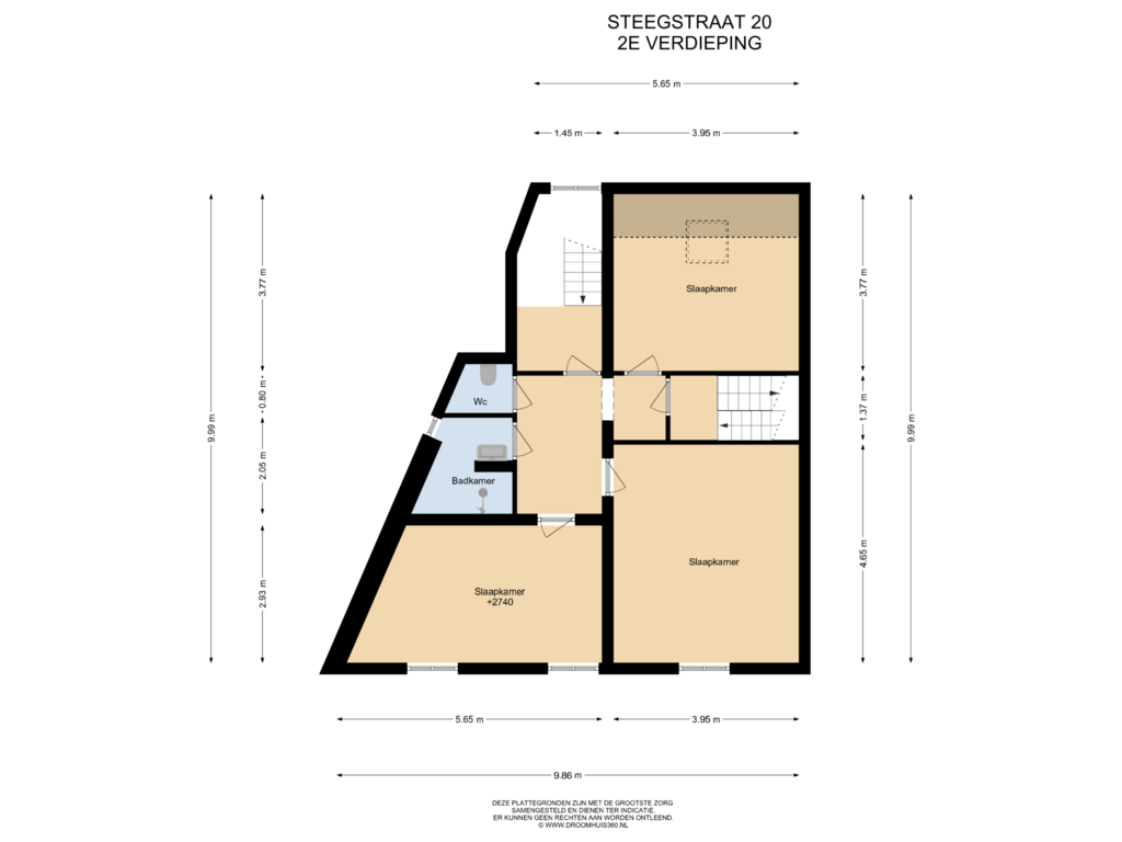 View floorplan of 2E Verdieping of Steegstraat 20