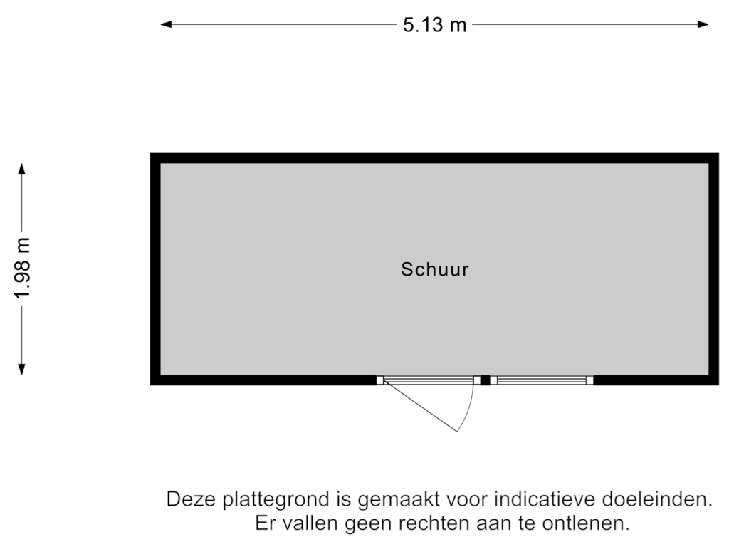 View floorplan of Schuur of Hendrik van Cuyklaan 10