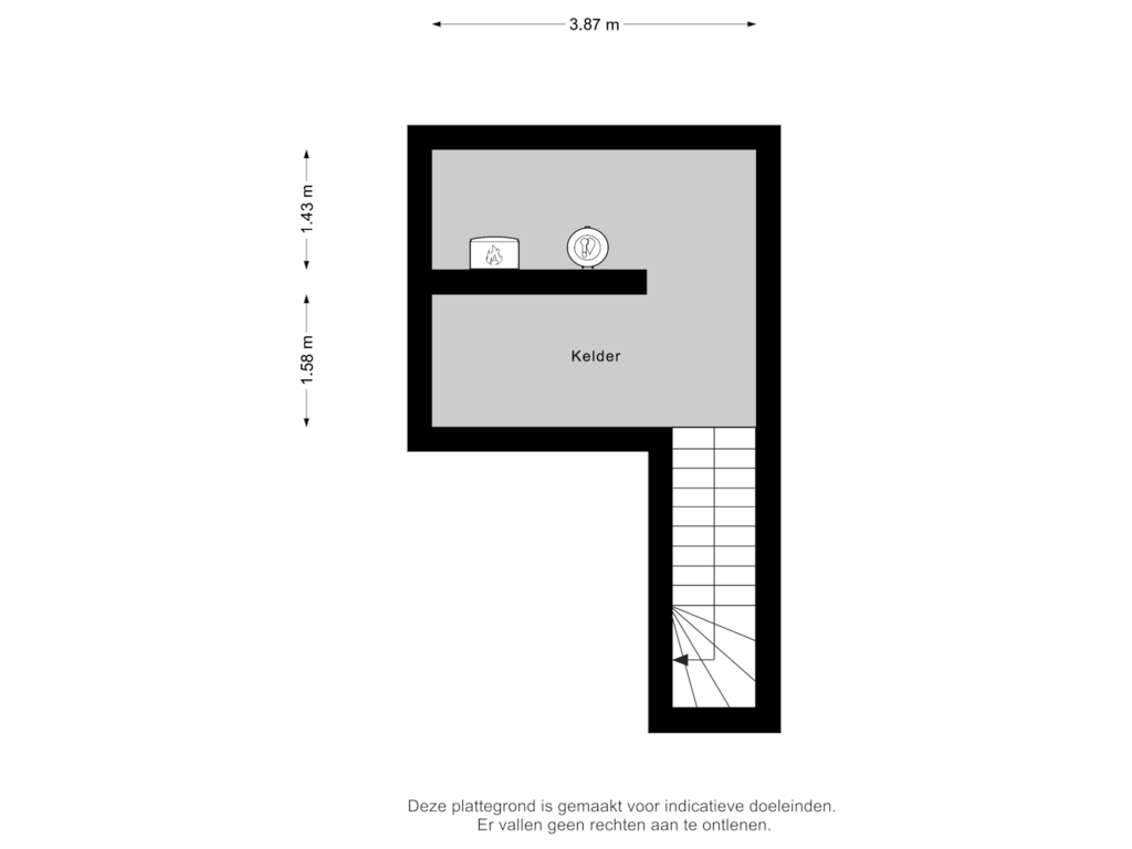 View floorplan of Kelder of Hendrik van Cuyklaan 10