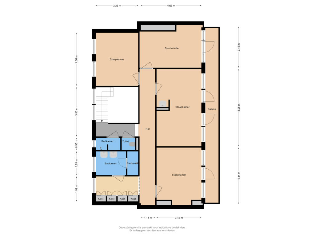 Bekijk plattegrond van Eerste Verdieping van Hendrik van Cuyklaan 10