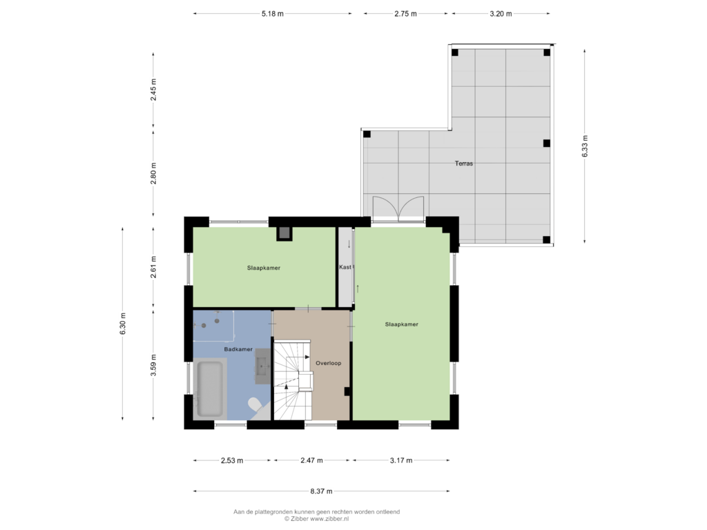 Bekijk plattegrond van Eerste Verdieping van Bingerden 91