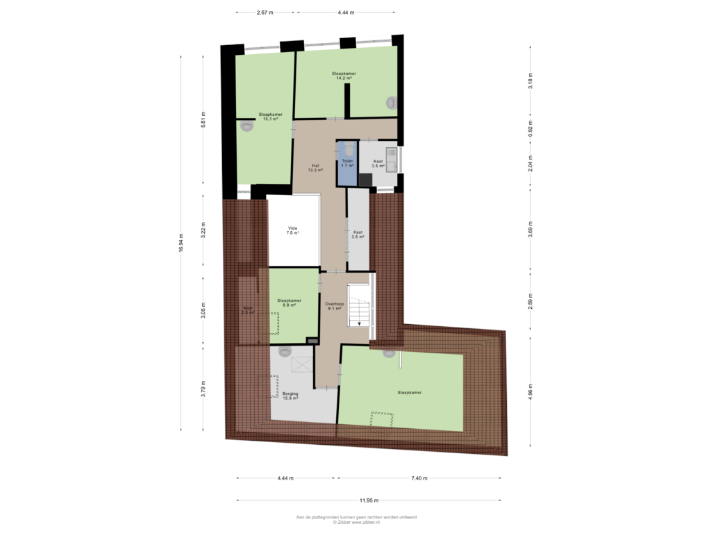 View floorplan of Derde verdieping of Voorstraat 168