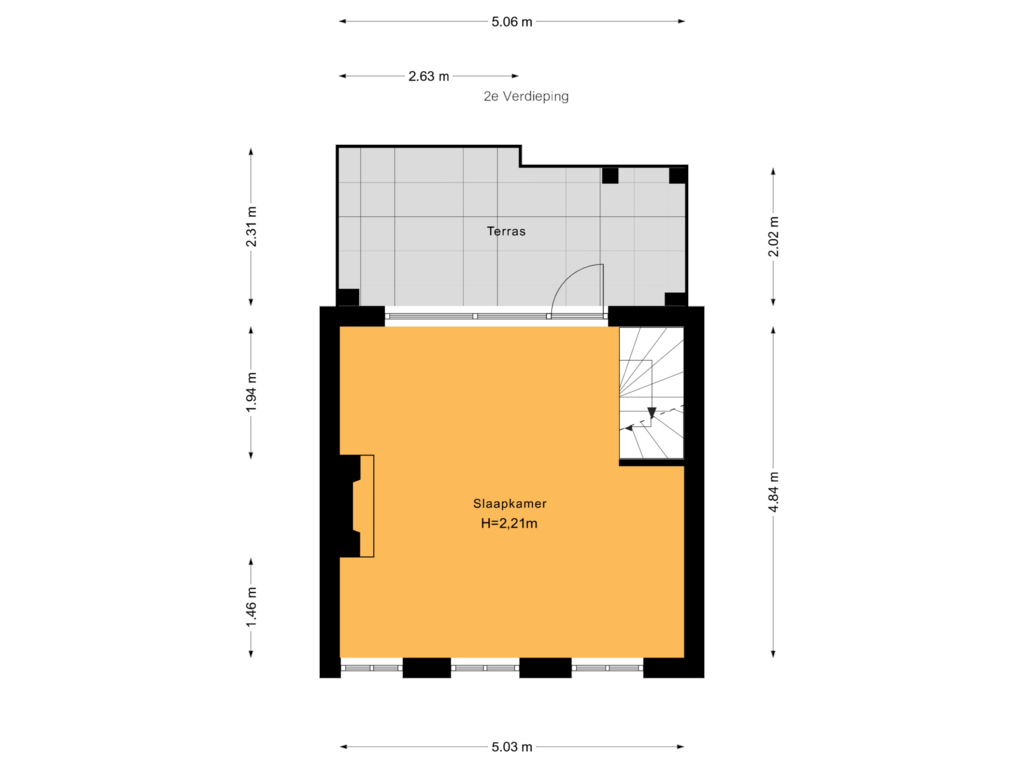 Bekijk plattegrond van 2e Verdieping van Torenstraat 35