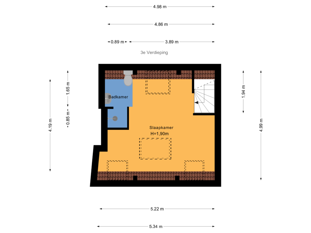 Bekijk plattegrond van 3e Verdieping van Torenstraat 35