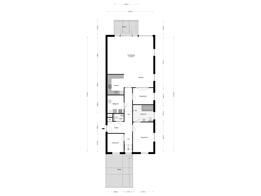 Bekijk plattegrond van Begane grond van Jan van Daalstraat 4-E