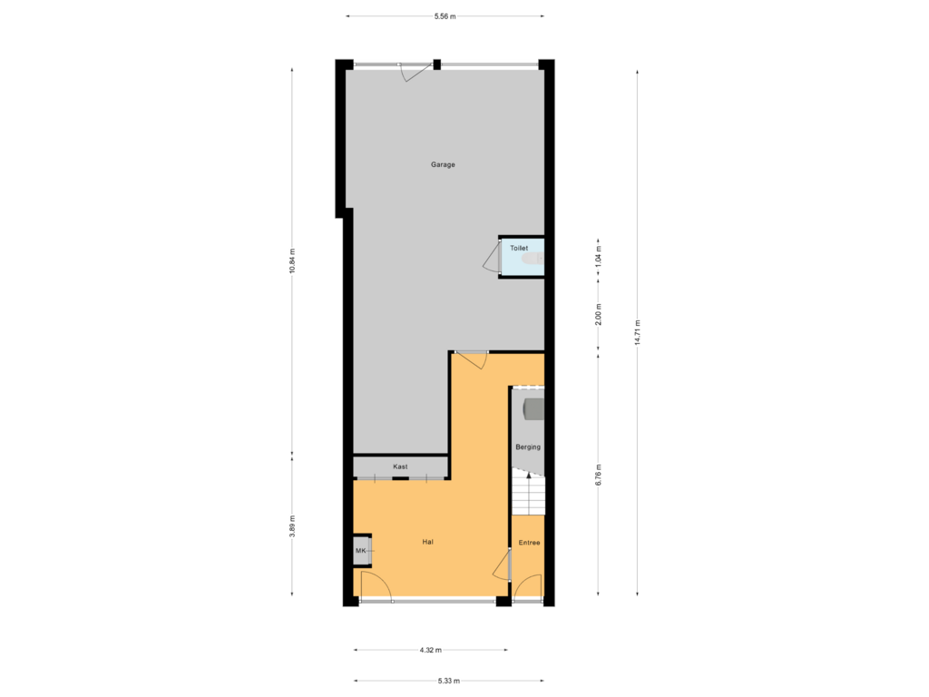 View floorplan of Begane Grond of Boterstraat 63-B