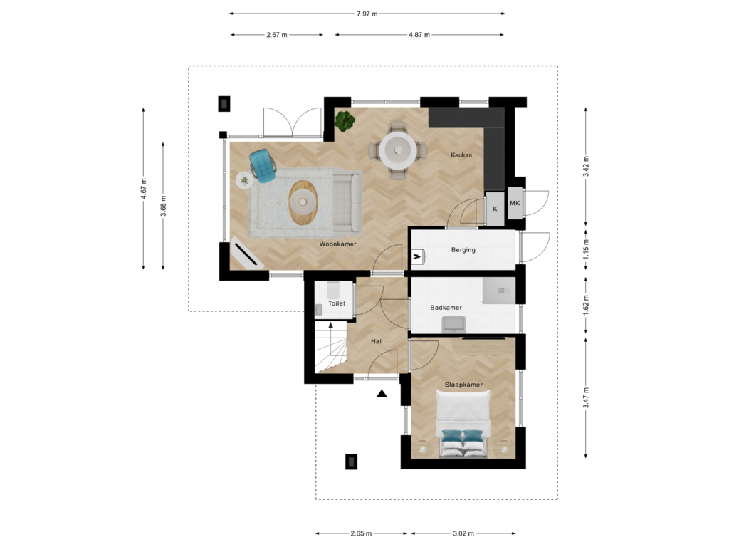 View floorplan of Begane Grond of Oldenzaalseweg 169