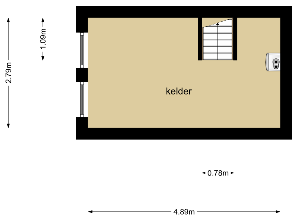 View floorplan of kelder of Generaal Van Heutszlaan 34