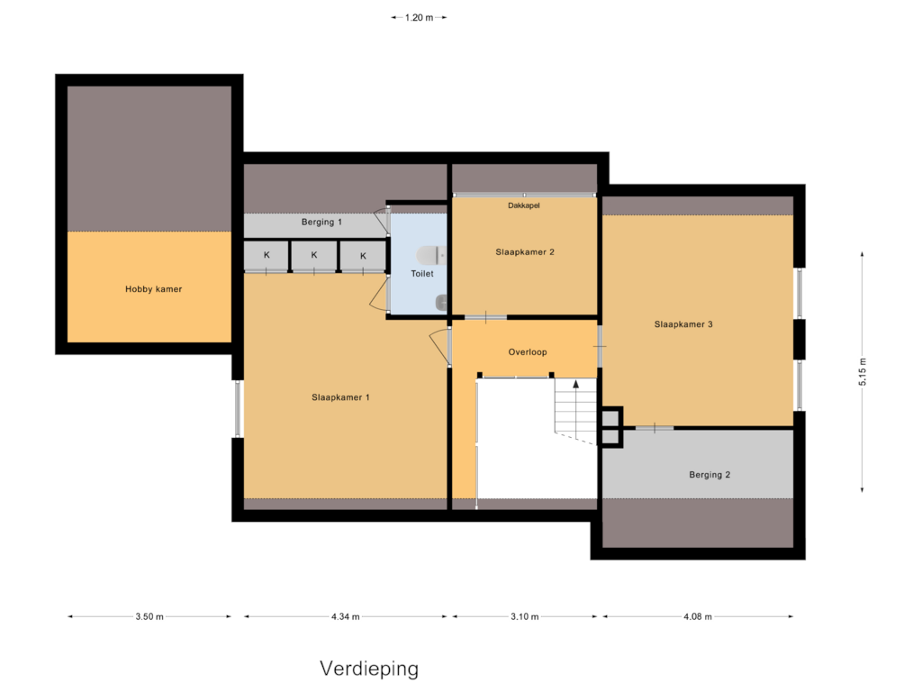 Bekijk plattegrond van Verdieping van Raayweg 8